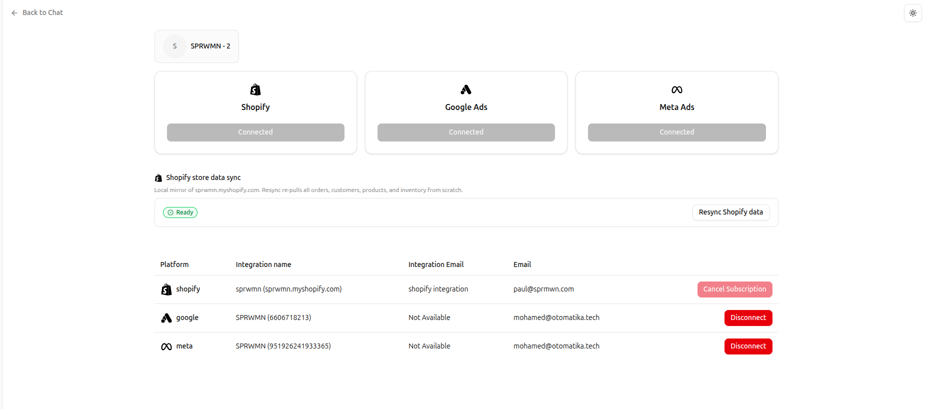 Connect Meta, Google & Shopify